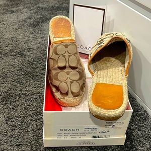 COPY - Cute brown/tan Coach espadrilles!Barely worn!